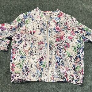 H&M floral bomber lightweight jacket